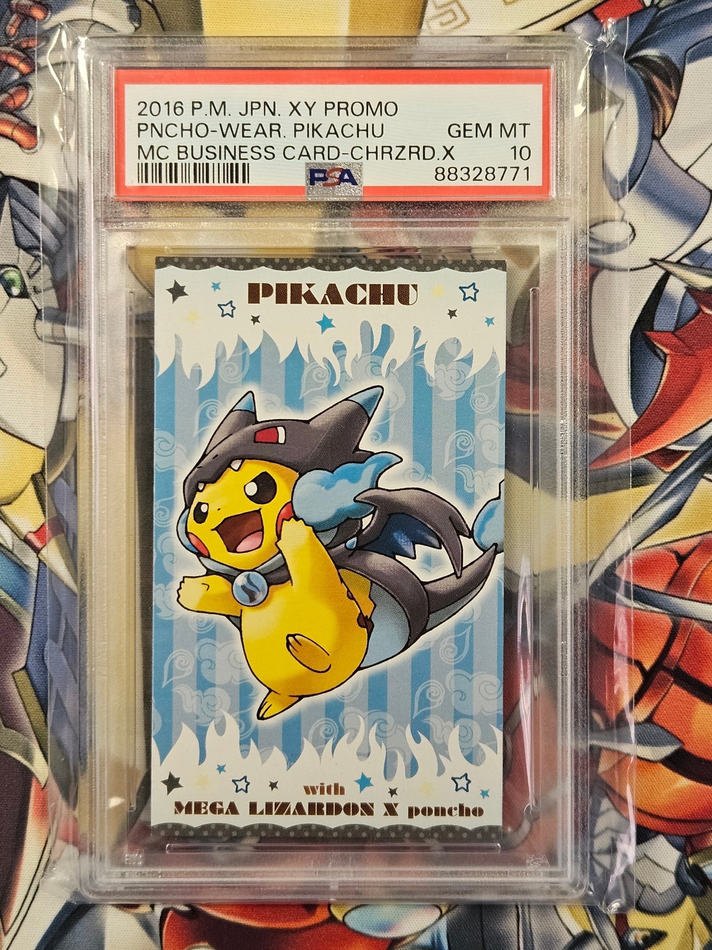 Poncho Pikachu Mega Charizard X Business Card PSA 10 GEM MINT Pokemon Japanese