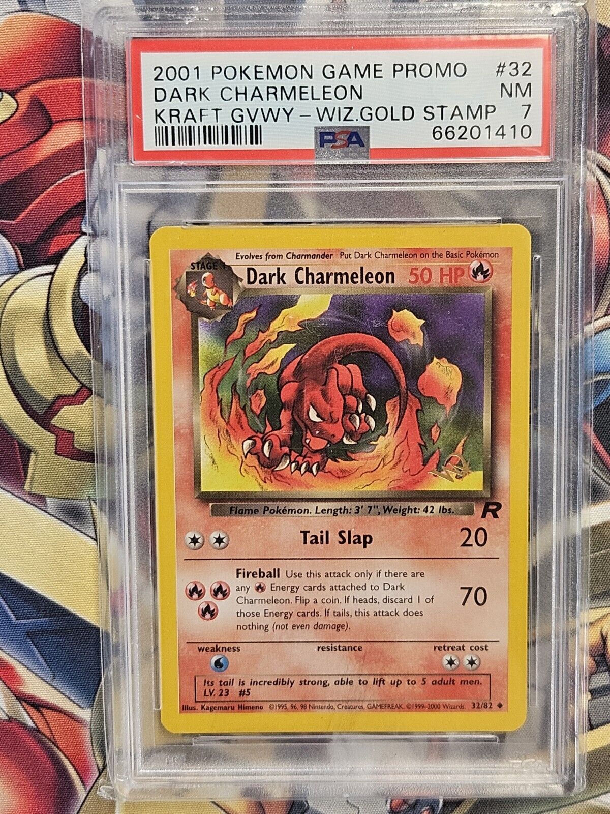 Dark Charmeleon Rocket 32/82 PSA 7 Kraft Promo Gold Stamp Pokemon