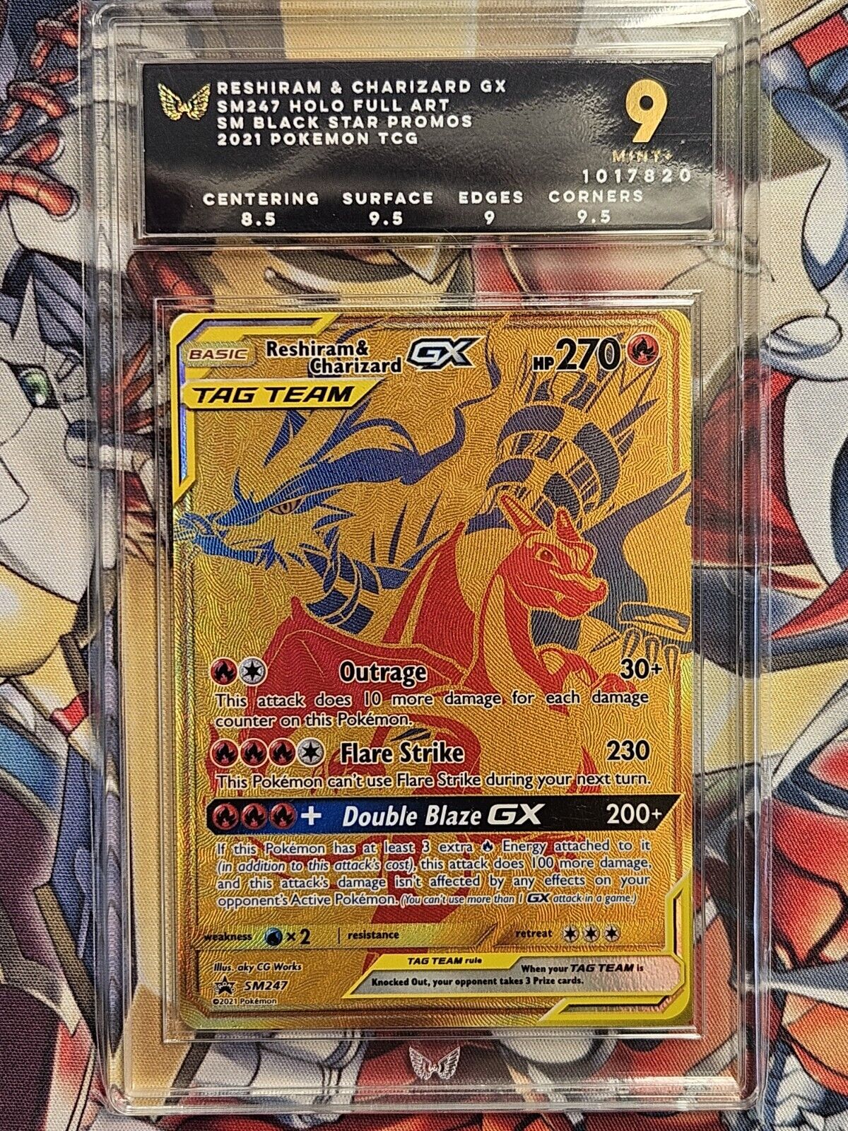 Reshiram & Charizard GX SM247 Black Star Promo ARK 9 Mint+ Pokemon