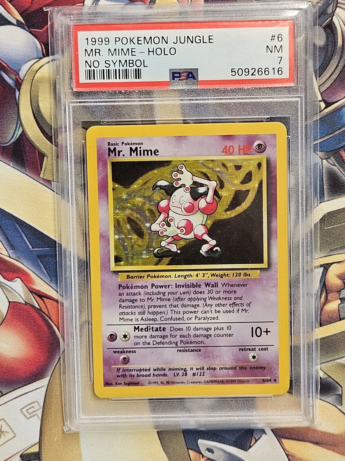 Mr. Mime Jungle 1999 5/64 Holo PSA 7 No Symbol Misprint Pokemon