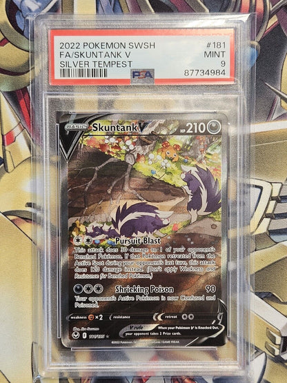 Skuntank V Silver Tempest 181/195 Alt Art PSA 9 MINT Pokemon