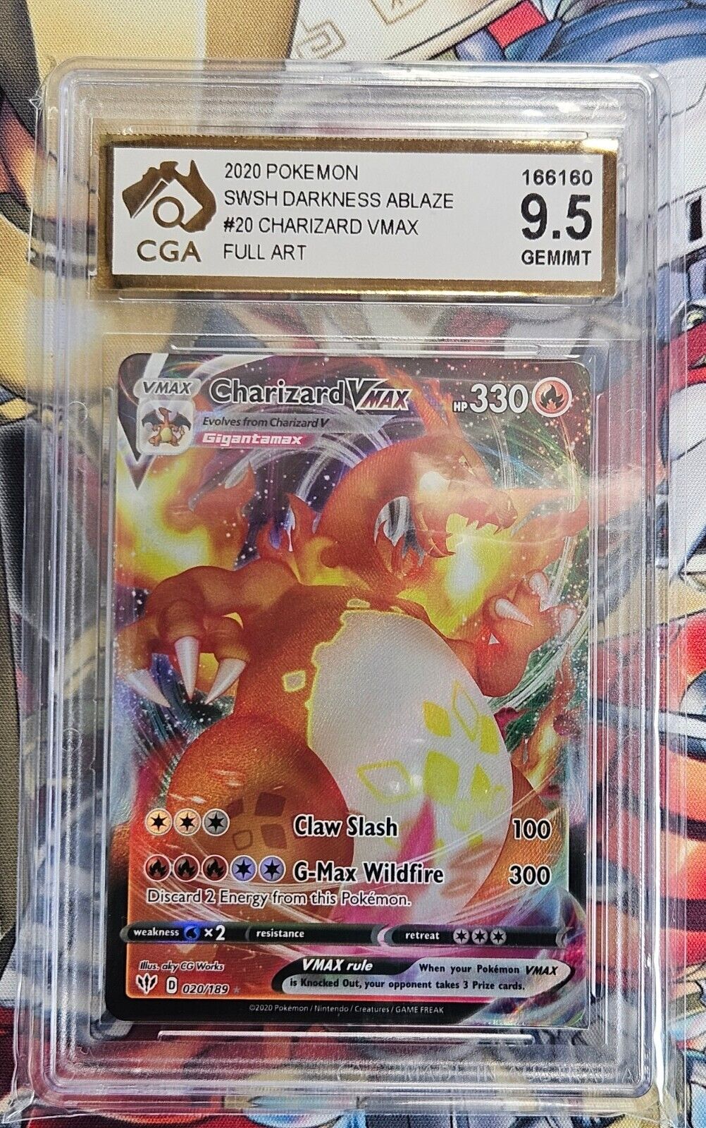 Charizard VMAX Darkness Ablaze 020/189 Full Art Graded CGA 9.5 Pokemon