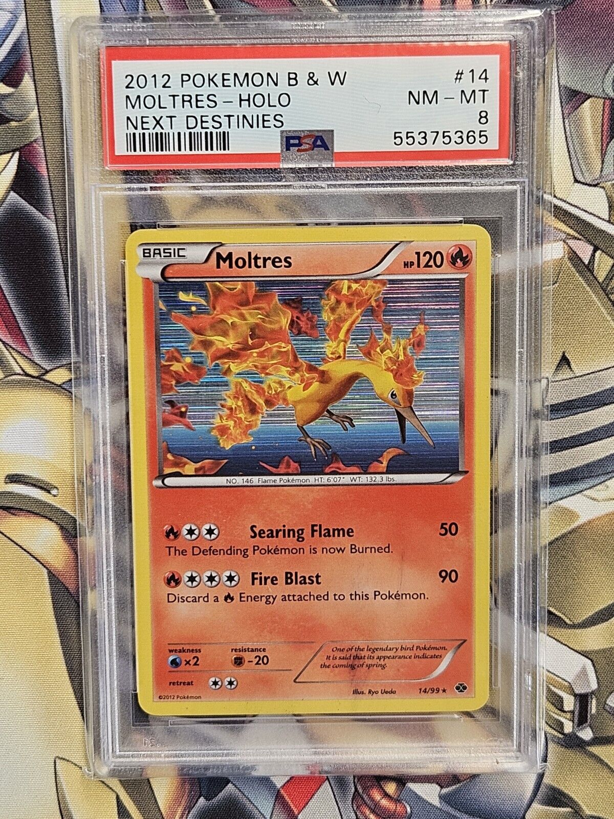 Moltres Next Destinies 14/99 Holo Rare PSA 8 Pokemon