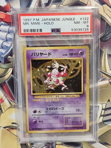 Mr Mime Japanese Jungle 122 Holo Rare PSA 8 Japanese Pokemon